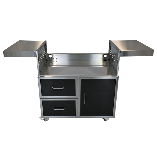 Wildfire Grill Cart For 36-Inch Gas Grill - Black Stainless Steel