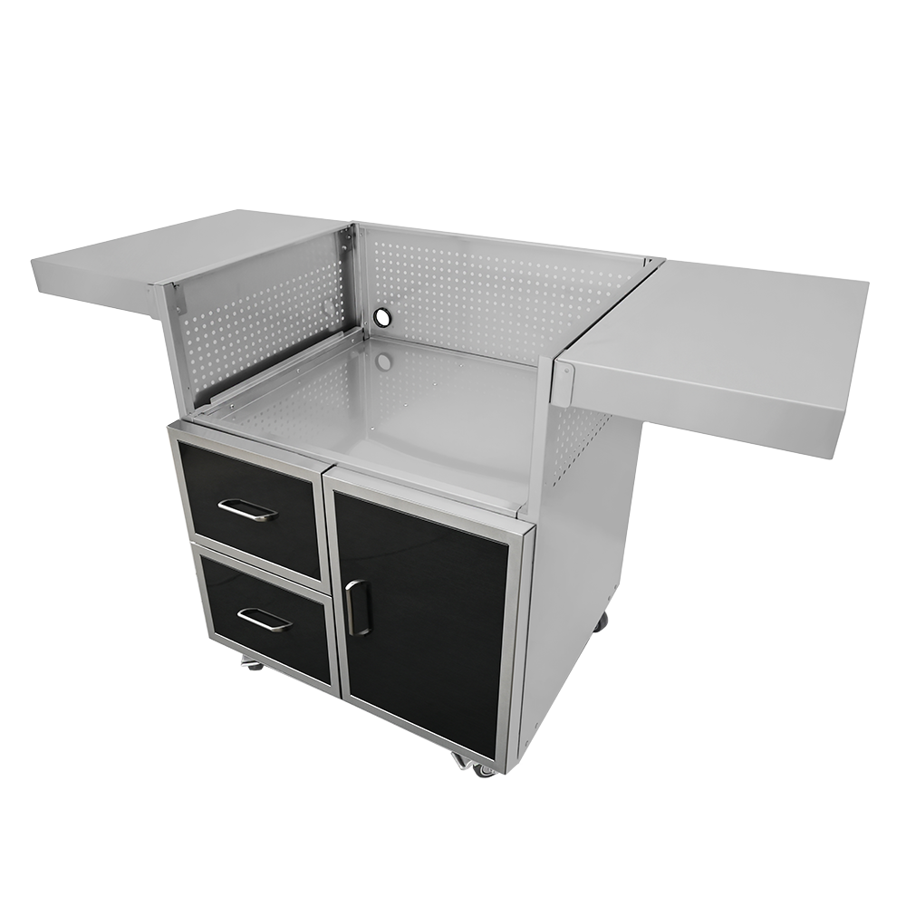 Wildfire Griddle Cart For 30-Inch Gas Griddle - Black Stainless Steel