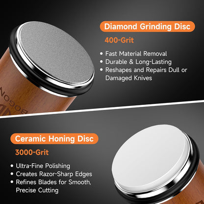 Diamond/Ceramic Rolling Knife Sharpener w/strop