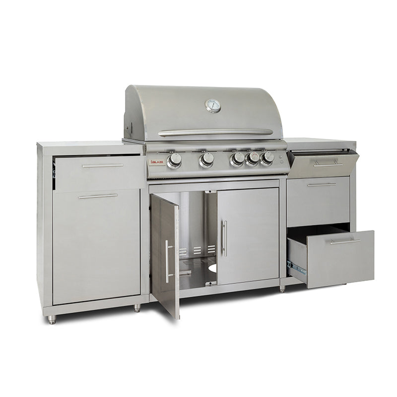 Blaze 6 ft Stainless Steel BBQ Island w/ Premium LTE2 32 in. Gas Grill