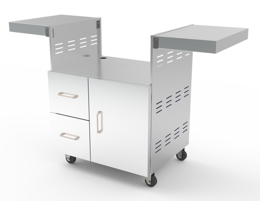 Wildfire Griddle Cart For 30-Inch Gas Griddle - Black Stainless Steel