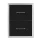 Black Stainless Steel Double Drawer - 16" x 22"