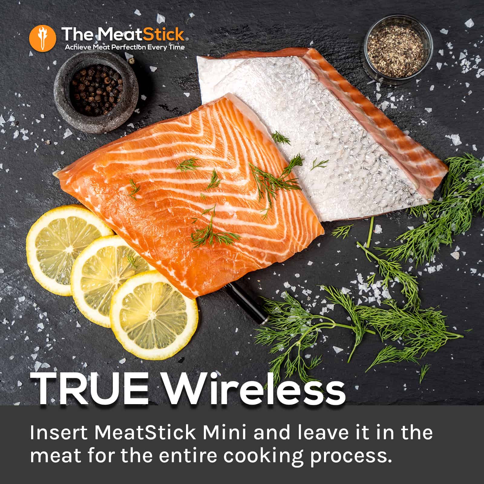 The MeatStick Set: True Wireless Meat Thermometer up to 30 Ft